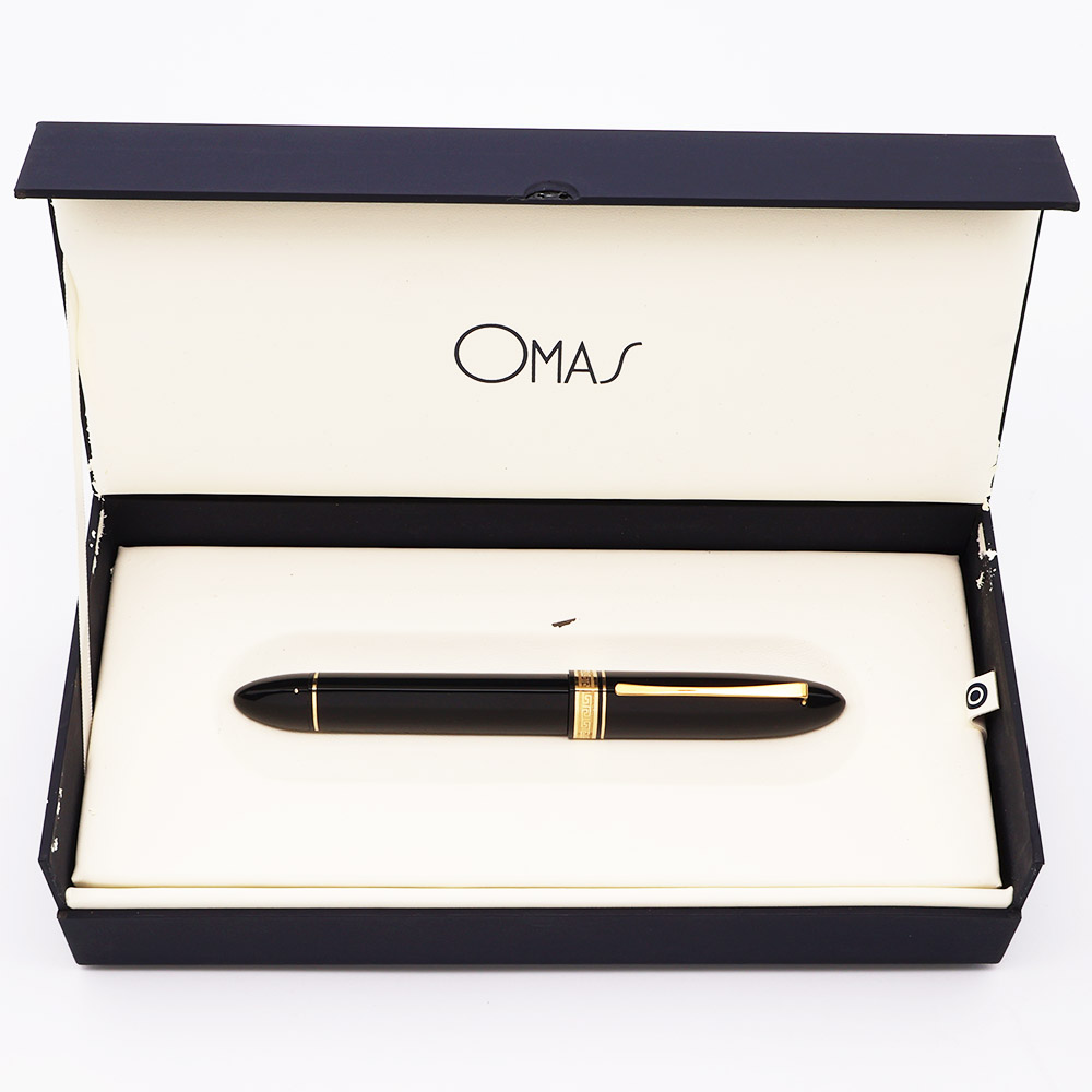 Omas 360 Fountain Pen - Full Size, Blue-Black with Gold Trim, 18k Medium  Nib (Excellent in Box, Works Well) - Peyton Street Pens